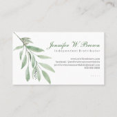 エッセンシャル油カスタムロゴ緑の花の美しいを追加 名刺 (裏面)