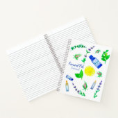 エッセンシャル油ジャーナルローズブドハーブレモン ノートブック (内部)