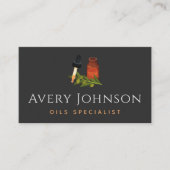 エッセンシャル油スペシャリストボトル&オリーブシンプル 名刺 (正面)