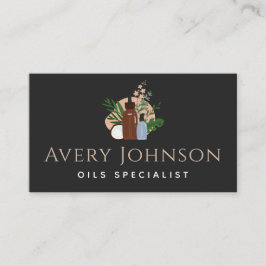 エッセンシャル油スペシャリストボトル&植物Boho 名刺