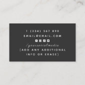 エッセンシャル油スペシャリスト紫ポーション葉植物 名刺 (裏面)