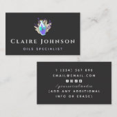 エッセンシャル油スペシャリスト紫ポーション葉植物 名刺 (正面/裏面)