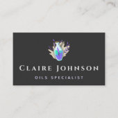 エッセンシャル油スペシャリスト紫ポーション葉植物 名刺 (正面)