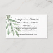 エッセンシャル油フローラエレガントグリーンbohoロゴ 名刺 (裏面)