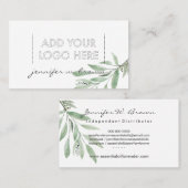 エッセンシャル油フローラエレガントグリーンbohoロゴ 名刺 (正面/裏面)