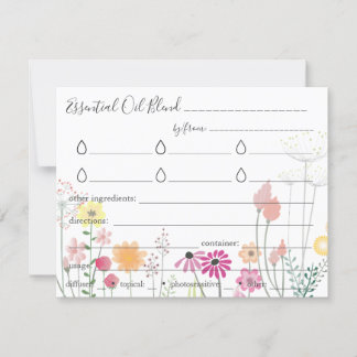 エッセンシャル油ブレンドレシピ方向カード