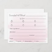 エッセンシャル油ブレンドレシピ方向カード (正面/裏面)