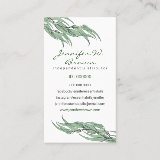 エッセンシャル油ユーカリカスタムスフローラロゴ 名刺 (裏面)