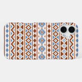 エッセンスアステカパターンII錆ブルークリーム iPhoneケース (裏面横)