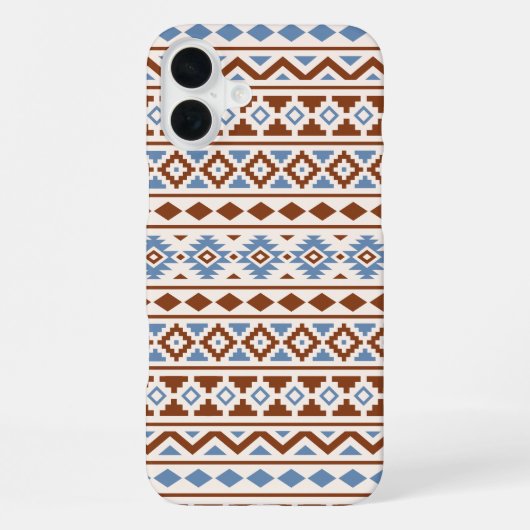 エッセンスアステカパターンII錆ブルークリーム iPhoneケース (裏面)