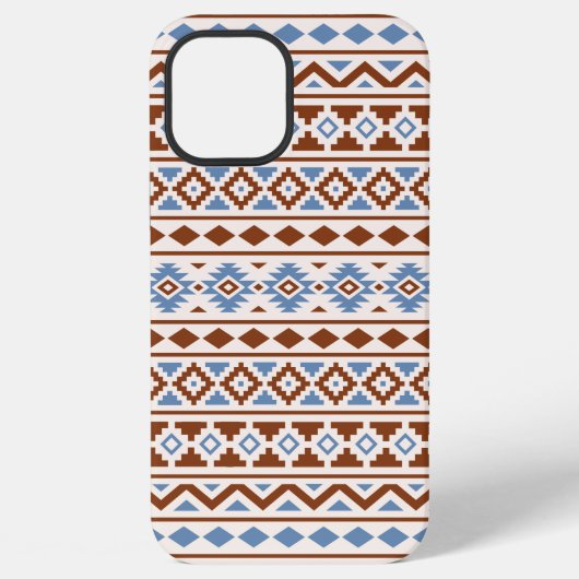 エッセンスアステカパターンII錆ブルークリーム iPhoneケース (裏面)