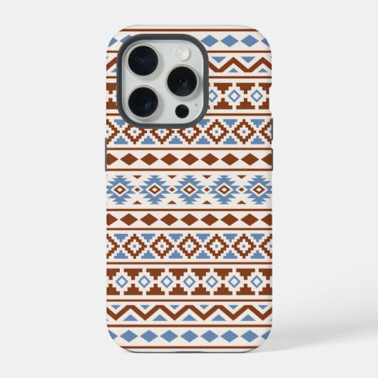 エッセンスアステカパターンII錆ブルークリーム iPhoneケース (裏面)