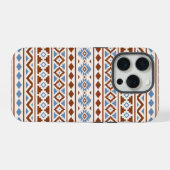 エッセンスアステカパターンII錆ブルークリーム iPhoneケース (裏面横)