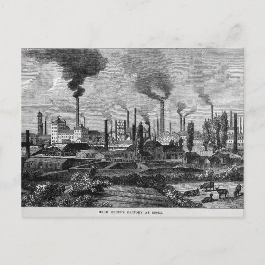 エッセン、ドイツのKrupp's Factory氏の ポストカード (正面)