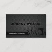 エッチモダンブラックメタルプレート建築 名刺 (正面)
