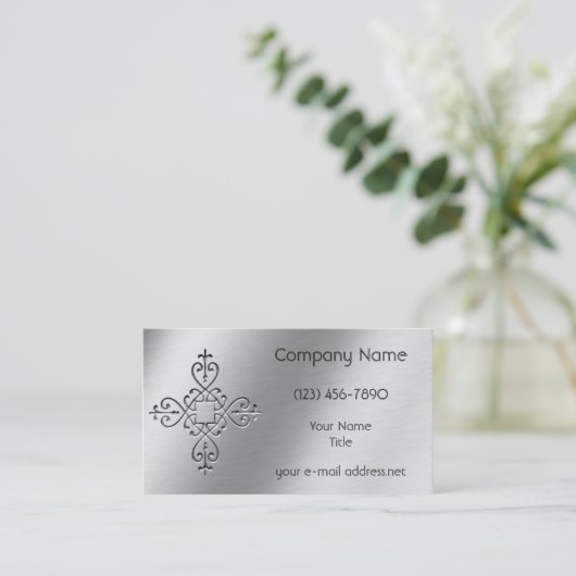 エッチングされたアルミニウムデザイン 名刺 (スタンド正面)