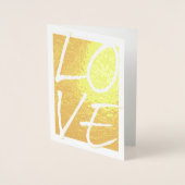 エッチングされたゴールドフォイルLOVEグリーティングカード 箔カード (正面)