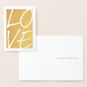 エッチングされたゴールドフォイルLOVEグリーティングカード 箔カード (ディスプレー)
