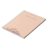 エッチングされたフローライラストレーションメモ帳 – オレンジ ノートパッド (回転)