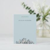 エッチングされたフローライラストレーション文房具 – ターコイズ (スタンド正面)