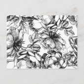 エッチングされたフローラブラック&金ゴールド結婚の情報ポストカード ポストカード (裏面)