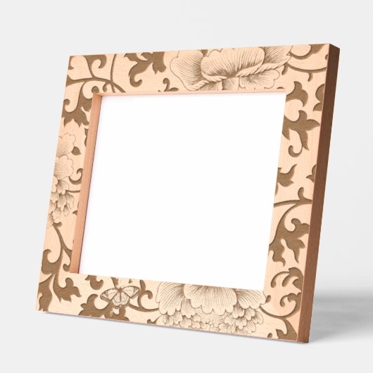 エッチングされた写真フレーム日本のフローラルパターン レーザー彫刻フレーム (左)