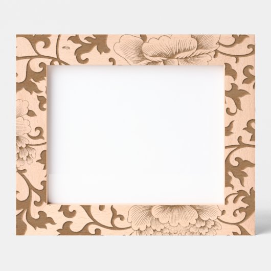 エッチングされた写真フレーム日本のフローラルパターン レーザー彫刻フレーム (正面)