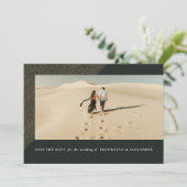 エッチングされた日付フレームの水平フォトカードを保存 シーズンカード (スタンド正面)