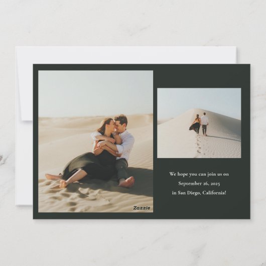 エッチングされた日付フレームの水平フォトカードを保存 シーズンカード (裏面)