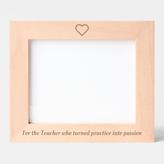 エッチングされた木製フォトフレーム – "先生用" レーザー彫刻フレーム (正面)
