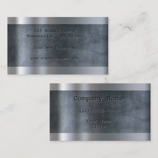 エッチングされた金属プレートの青 名刺 (正面/裏面)