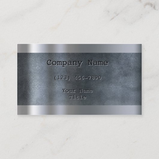 エッチングされた金属プレートの青 名刺 (裏面)