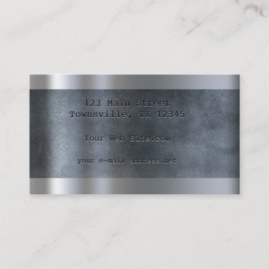 エッチングされた金属プレートの青 名刺 (正面)