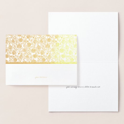 エッチングされた金箔エレガントフローラグリーティングカード 箔カード (ディスプレー)