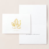 エッチングされた金箔ガネシャグリーティングカード 箔カード (ディスプレー)