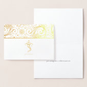 エッチングされた金箔ガネシュインディアンウェディングカード 箔カード (ディスプレー)