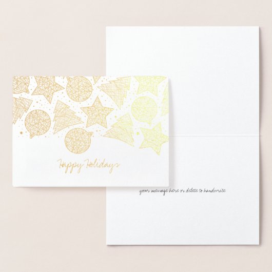 エッチングされた金箔ホリデーパターンクリスマスカード 箔カード (ディスプレー)