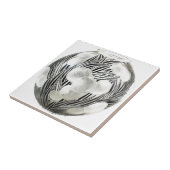 エッチングされた黒い設計の澄んなアールデコのつぼ タイル (側面)