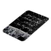 エッチングされたNYCスカイライン#2ブラックWtハート日付を保存 マグネット (左側)