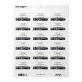 エッチングされたNYCスカイライン#2 Hアドレス ラベル (フルシート)