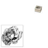 エッチングふわふわのオープンバラ ラバースタンプ (押印)