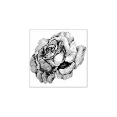 エッチングふわふわのオープンバラ ラバースタンプ (インプリント)