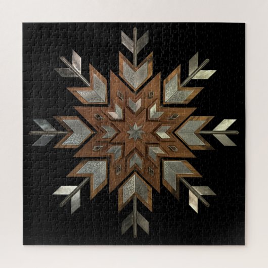 エッチングスチール付き宝石箱ティガーウッド ジグソーパズル (縦)