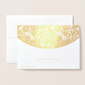 エッチングフォイルエレガントパタ結婚ーンのカード 箔カード (裏面封筒付き)