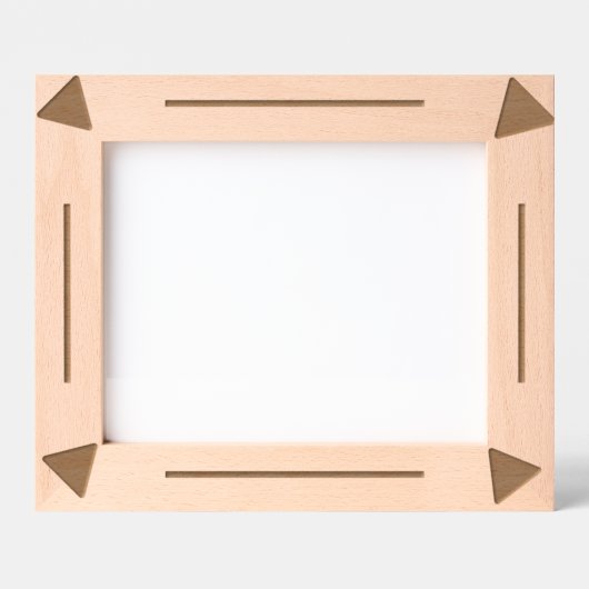 エッチングフレーム – 三角形と線 レーザー彫刻フレーム (正面)