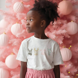 エッチングモダンスタイルウッドランド動物クリスマス トライブレンドＴシャツ