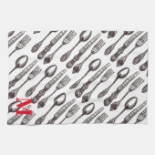 エッチングヴィンテージクラシック銀器グルメイニシャル キッチンタオル (横)