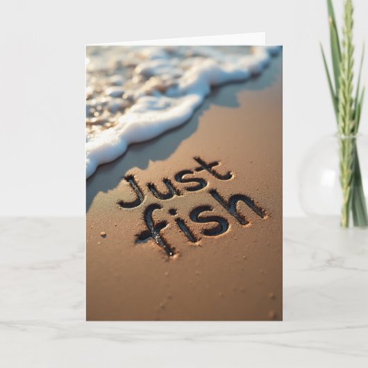 エッチング加工の「Just Fish」父の日カード カード (正面)