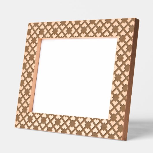 エッチング木製格子模様写真枠 レーザー彫刻フレーム (左)