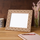 エッチング木製格子模様写真枠 レーザー彫刻フレーム (左)